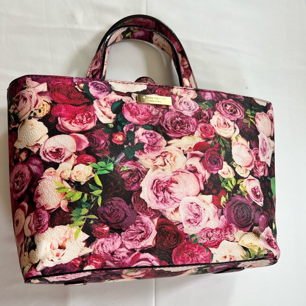 Kate Spade Multi Roses Floral Grant Street Juno Tote Bag